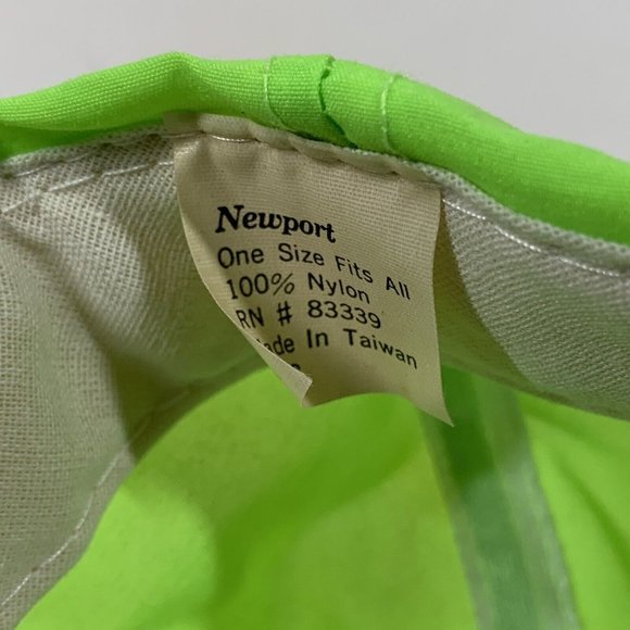 Vintage 90s Newport Cigarettes Neon Green Embroidered Snap Back Hat Cap - Picture 9 of 9